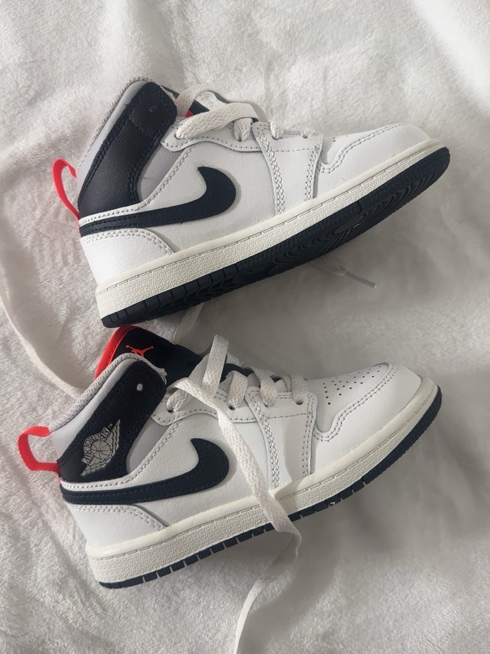 Nike Kids White, Black & Red High-Top Sneakers
